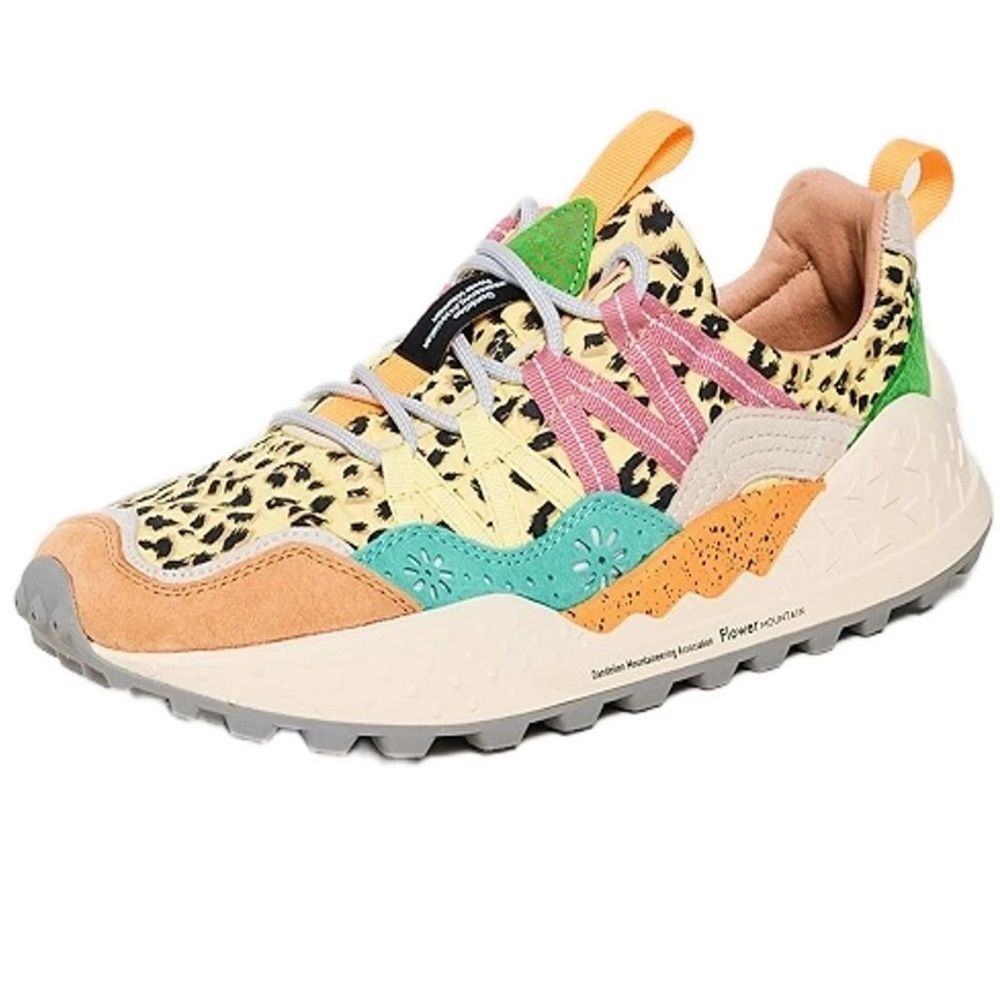 Flower Mountain Washi Women's Sneakers Suede Nylon Print Pink/Mult